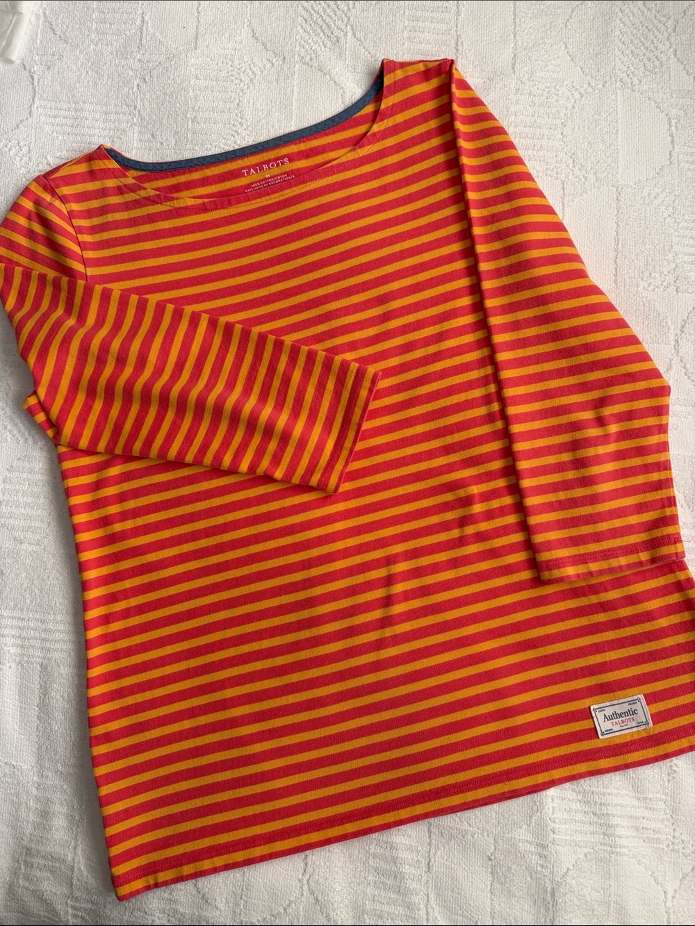 Talbots Authentic Striped Boatneck Tee